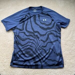 Under Armour HeatGear Men’s Blue & Black Tech Tee w/ Raglan Sleeves - XL -  EUC
